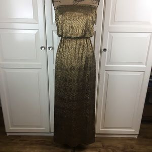 Gianni Bini Gold Sleeveless Maxi Dress Size Small